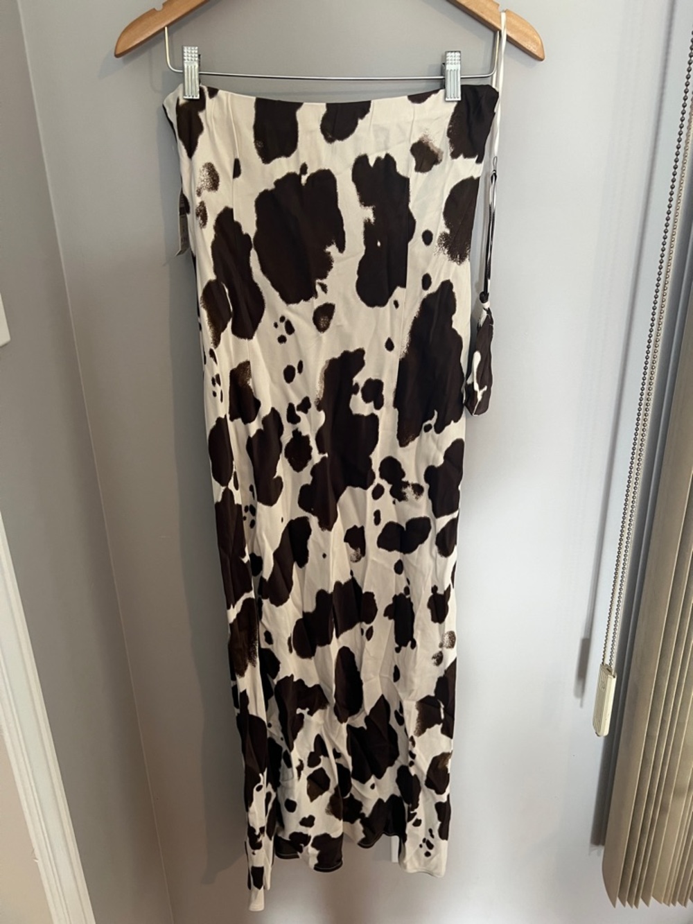 Anthropologie The Tilda Slip Dress Brown and White-Print Maxi Dress